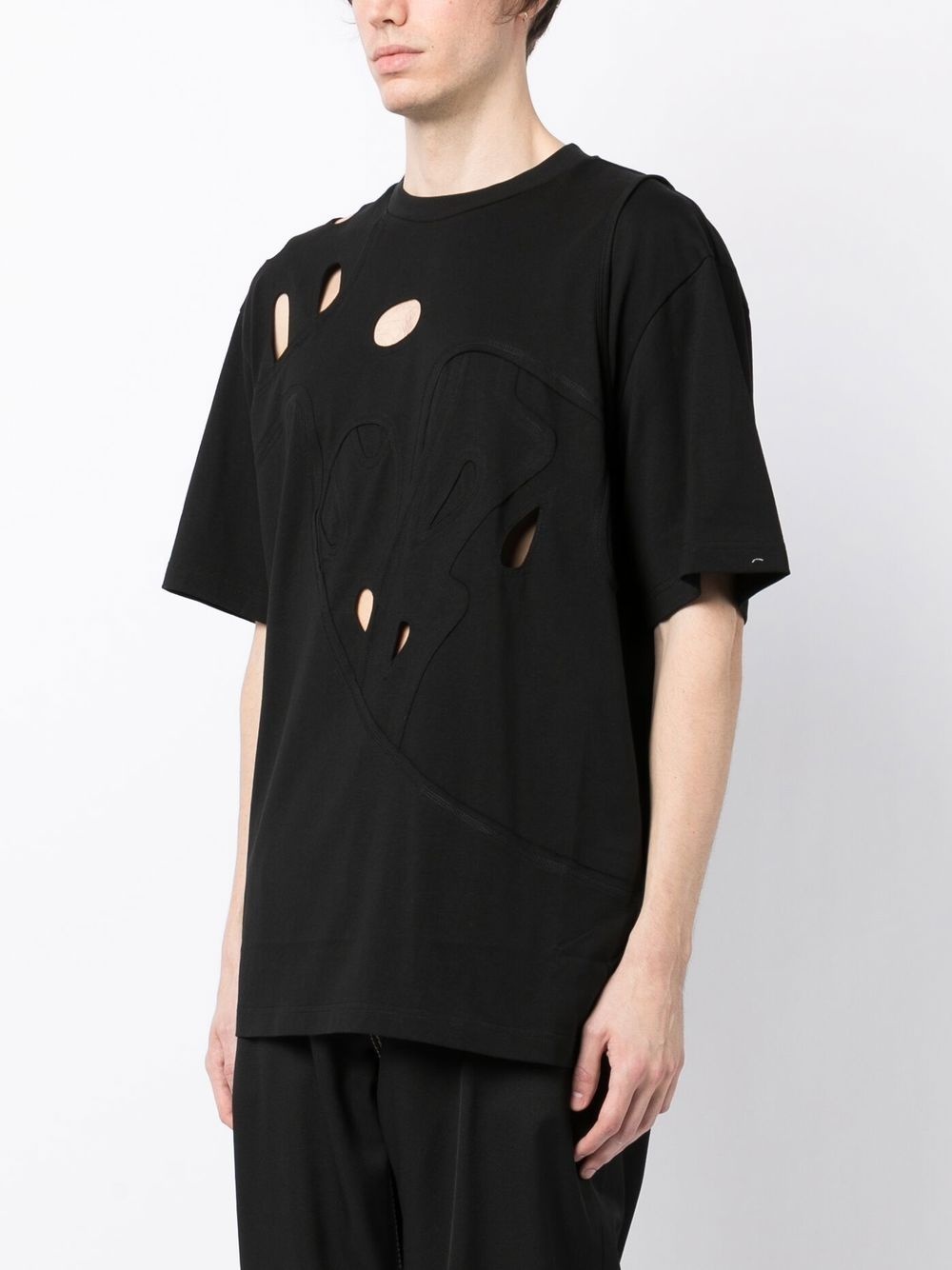 cut-out detail cotton T-shirt - 3