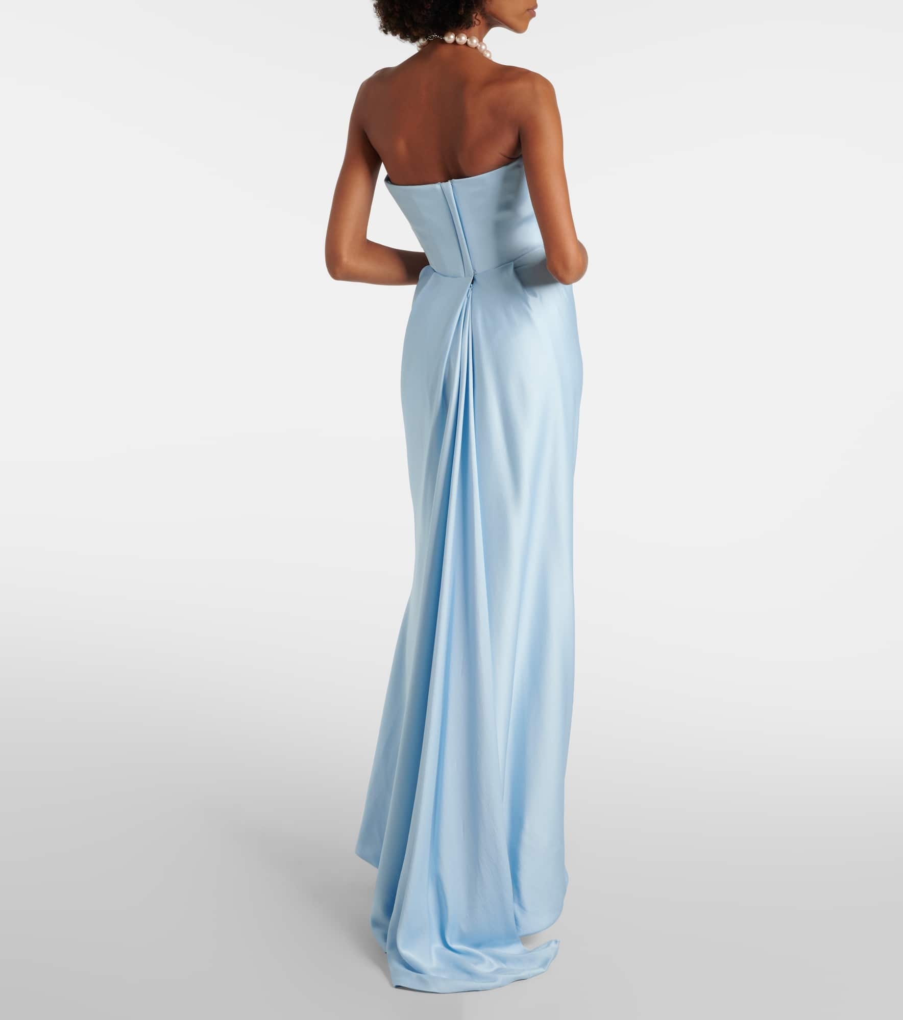 Galaxy strapless satin gown - 3