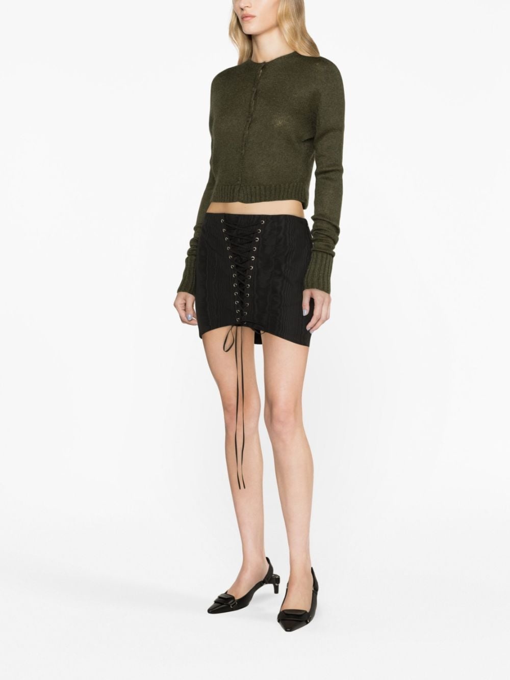 lace-up mini skirt - 3