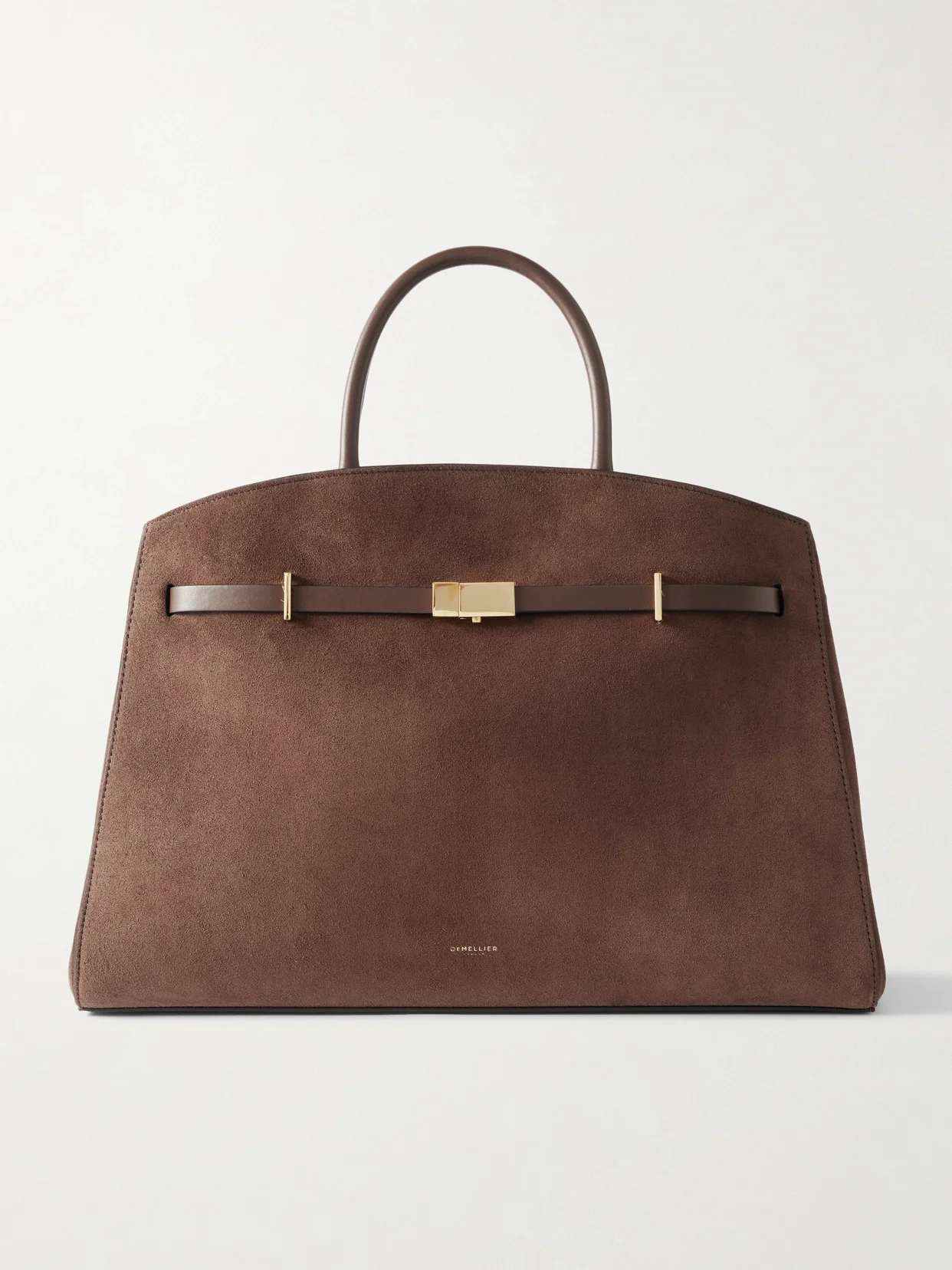 The Hudson Leather-trimmed Suede Tote - 1