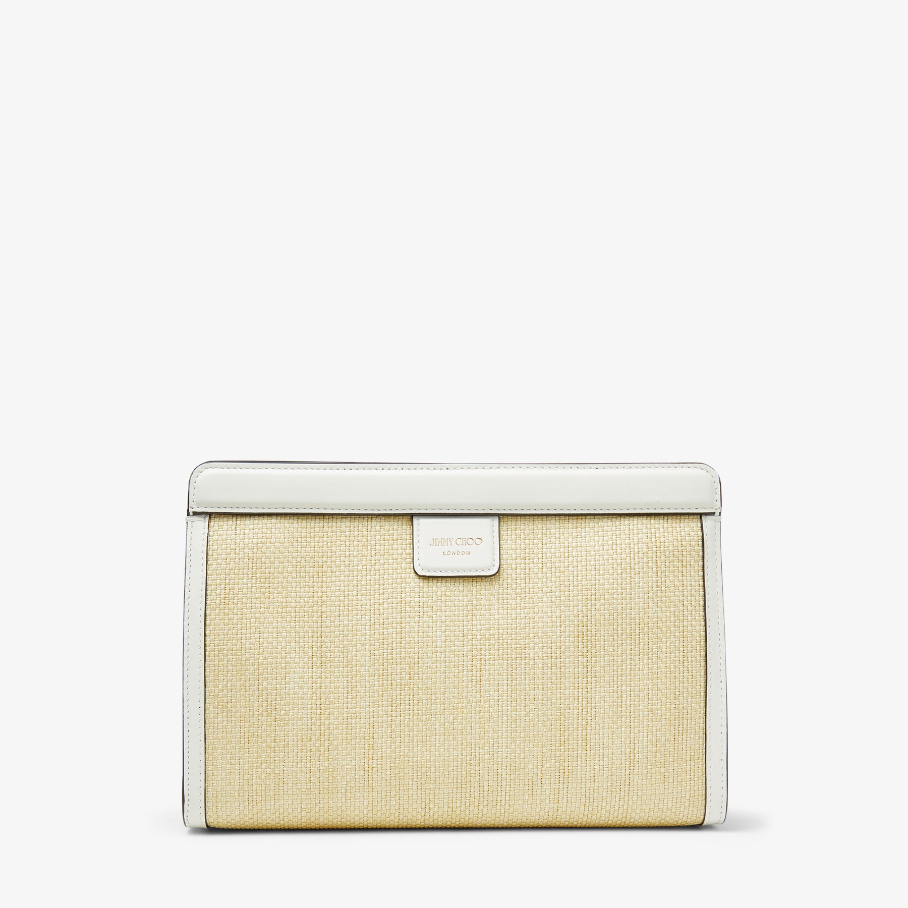 Varenne Pouch
Natural Raffia and Calf Leather Logo Pouch Bag - 4