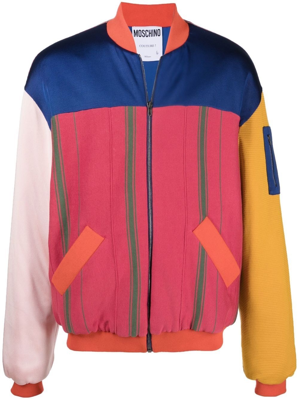 colour-block bomber jacket - 1