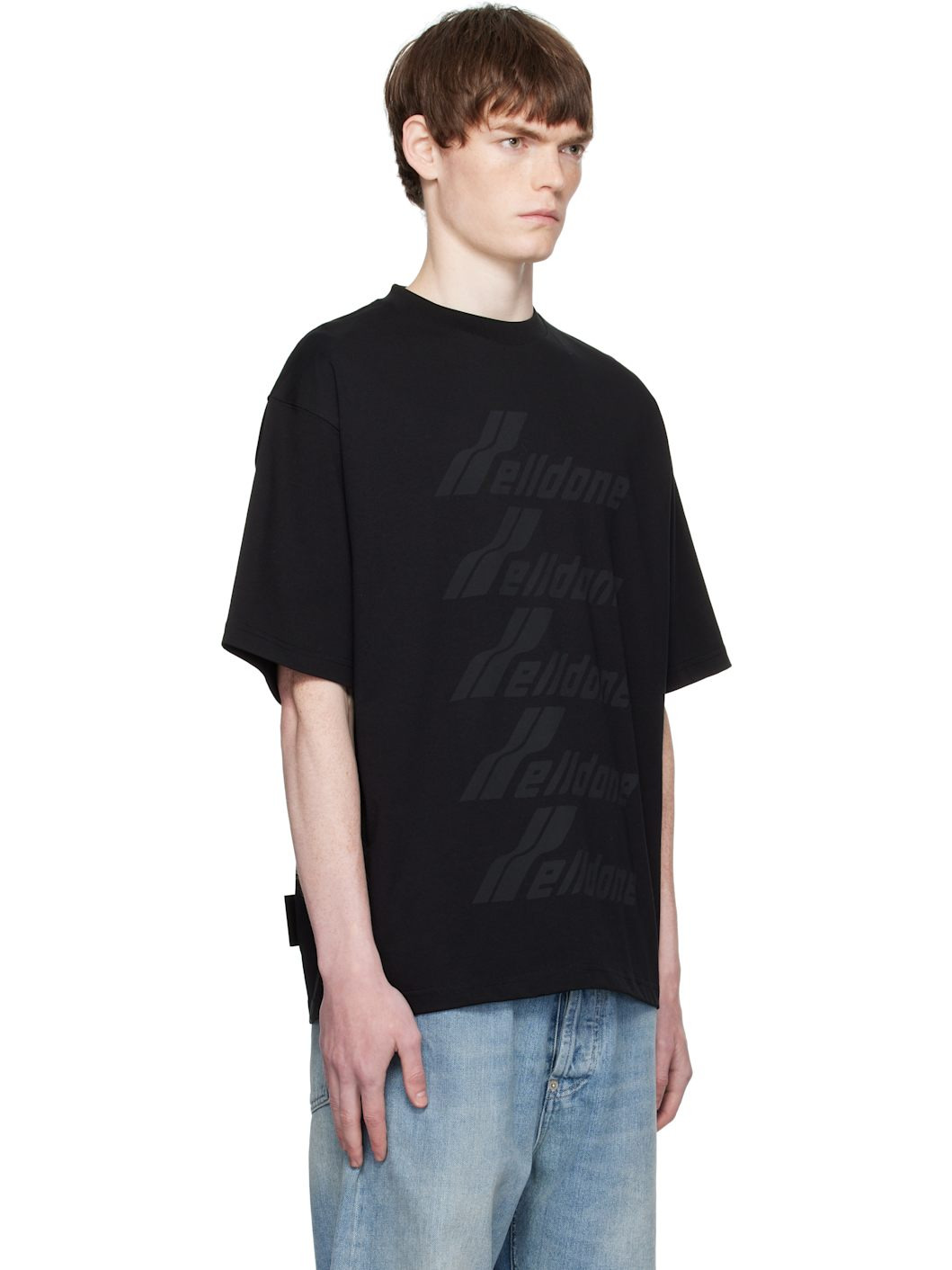 Black 'WELLDONE' Front Logo T-shirt - 2