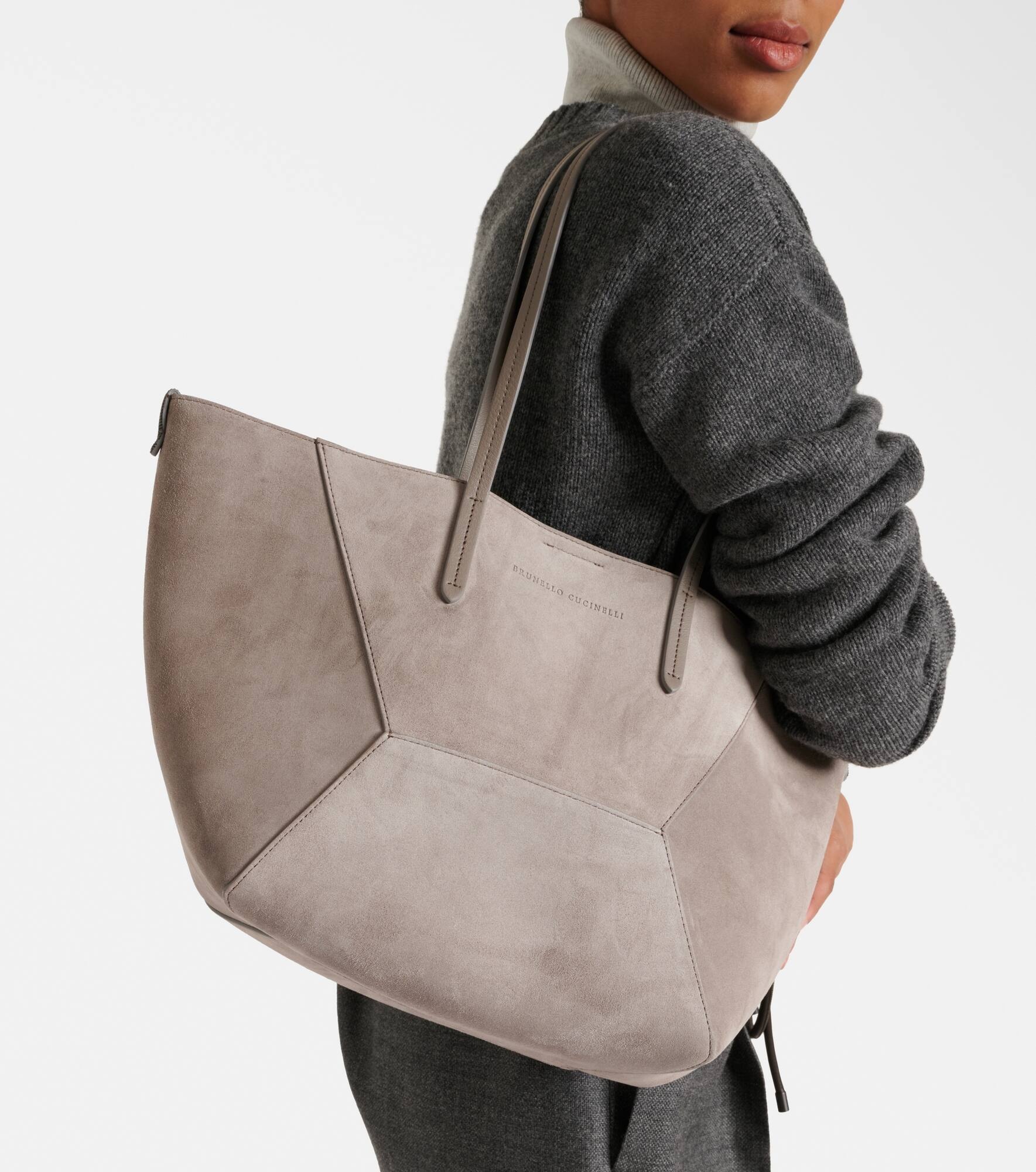 Large suede tote bag - 2