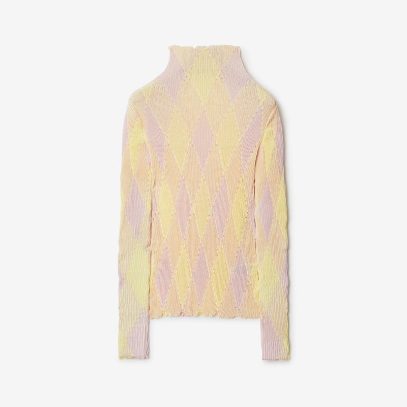 Argyle Cotton Silk Sweater - 1