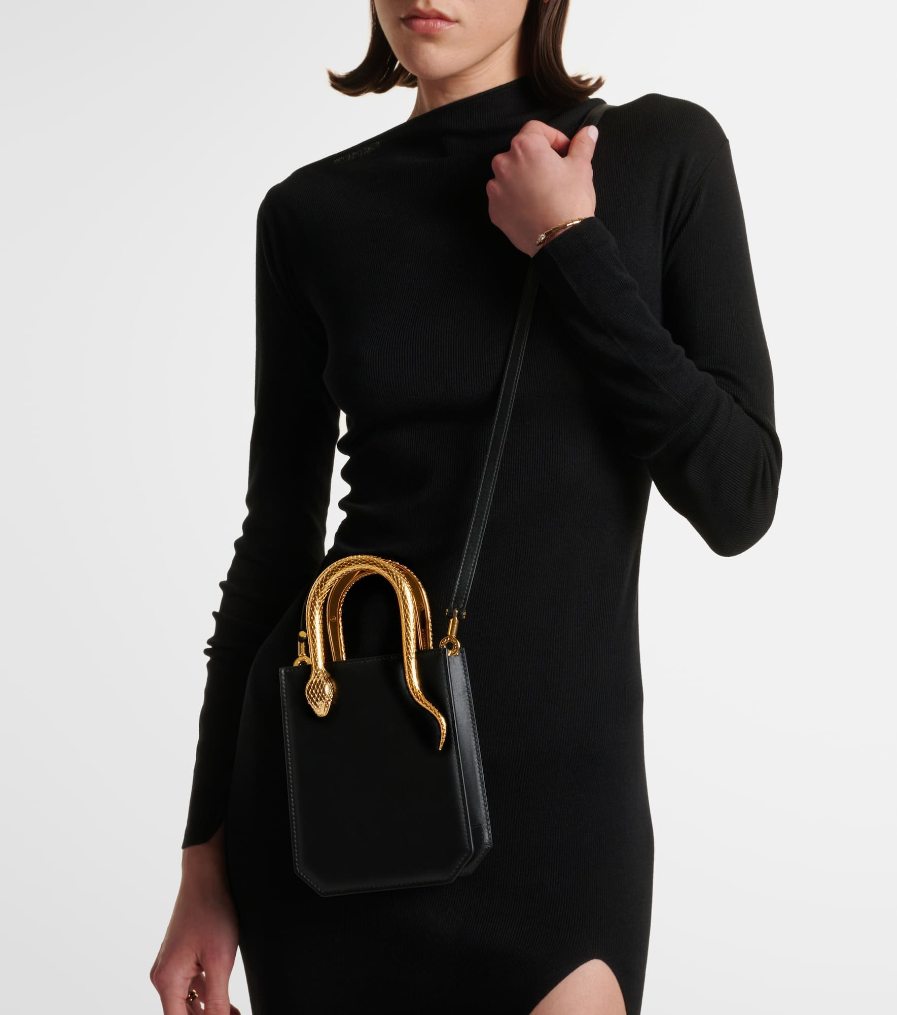 Serpentine Mini leather tote bag - 5