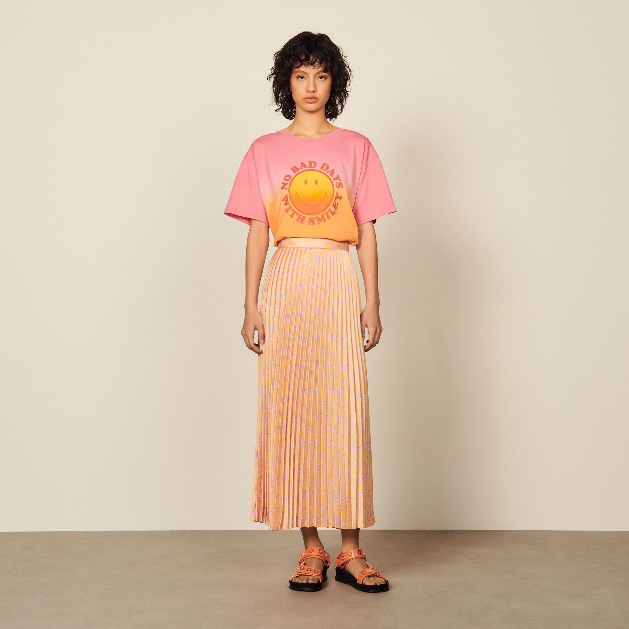 Printed pleated midi skirt - 7
