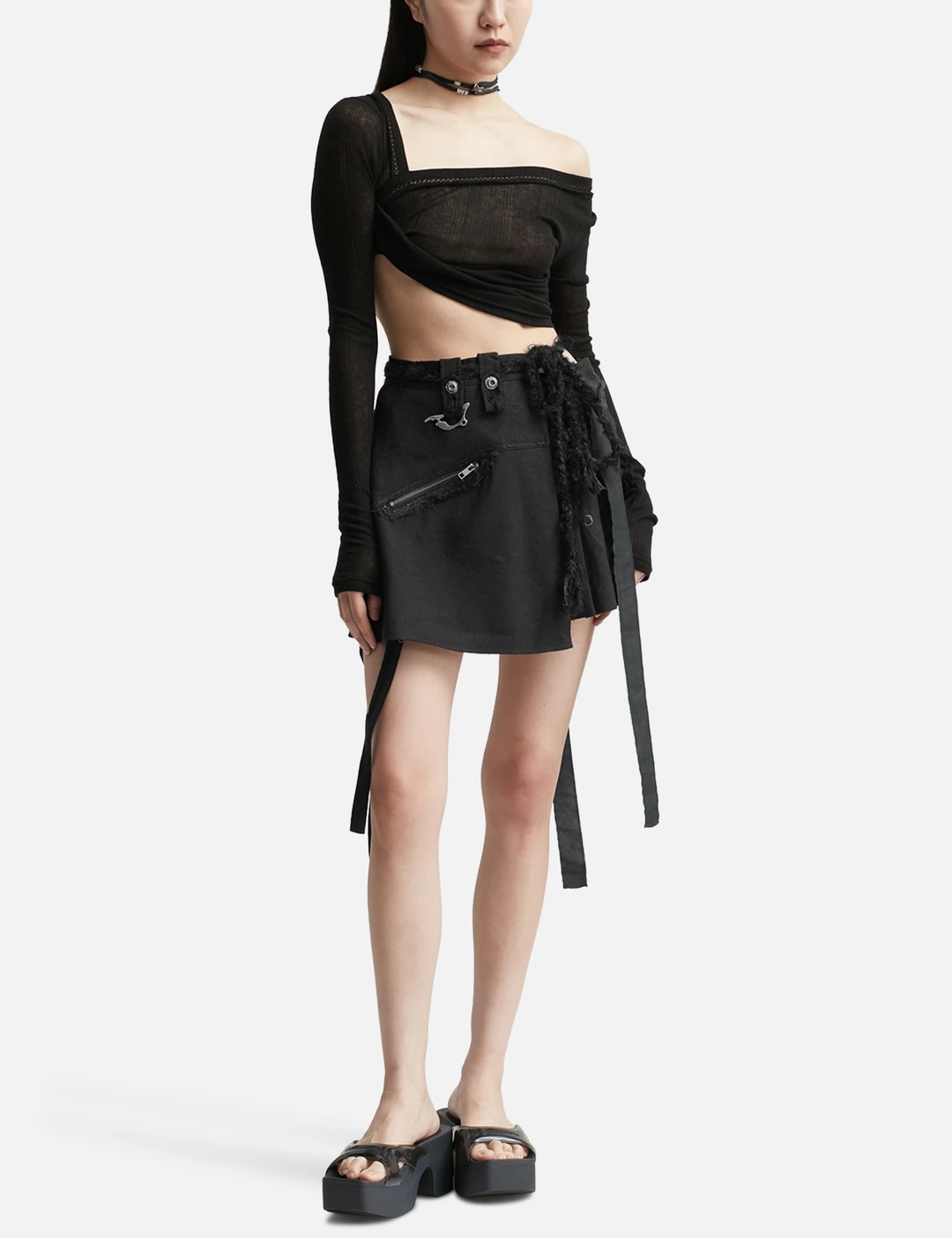 PLEATED WRAP SKIRT - 4