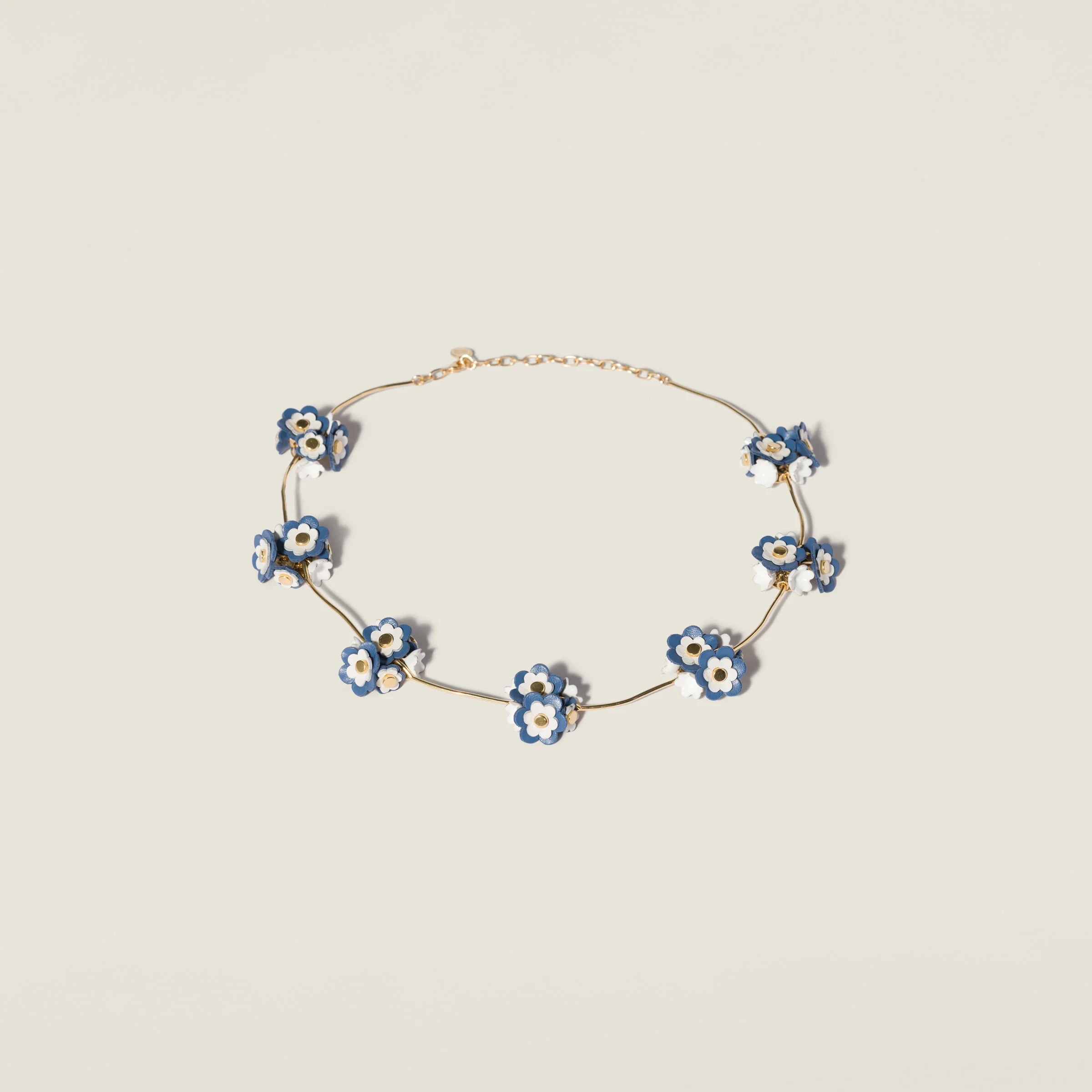 Metal and leather necklace - 1