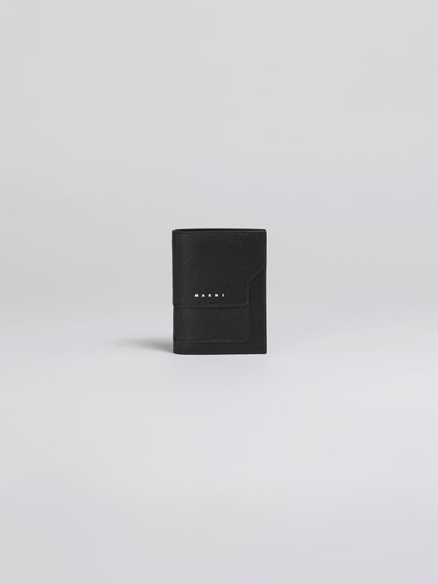 BLACK SAFFIANO LEATHER YEN AND USD BI-FOLD WALLET - 1