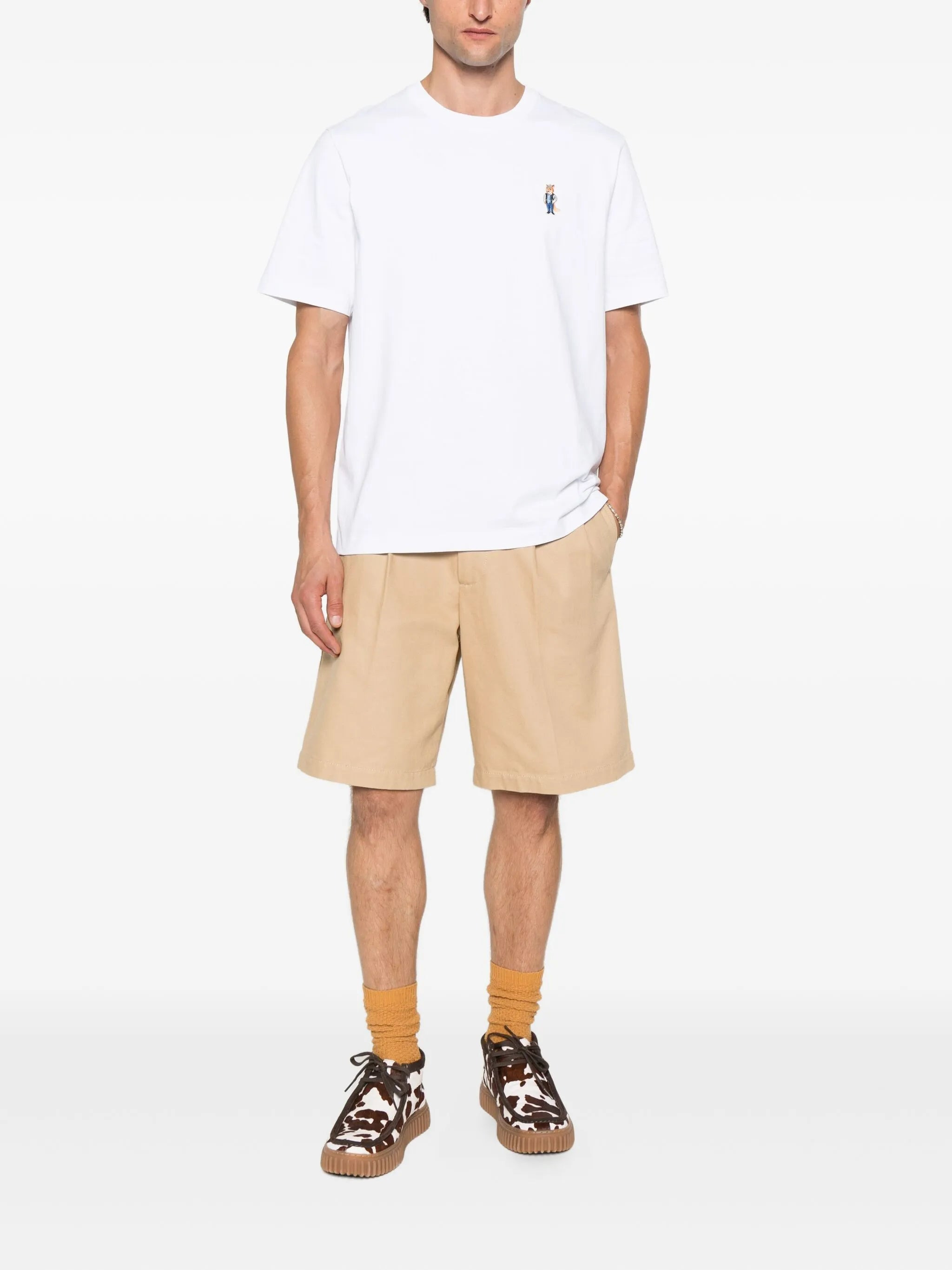 Maison Kitsuné Fox-embroidered Cotton T-shirt - 3
