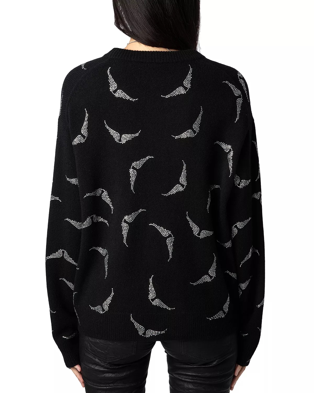 Cashmere Diamante Wings Sweater - 3