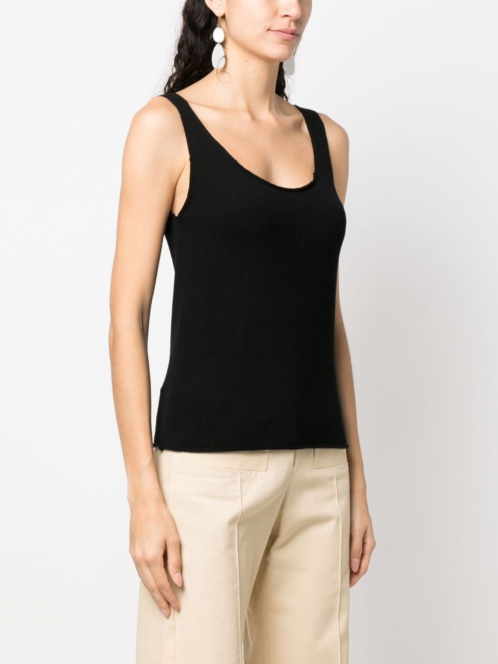 scoop neck knitted vest top - 3