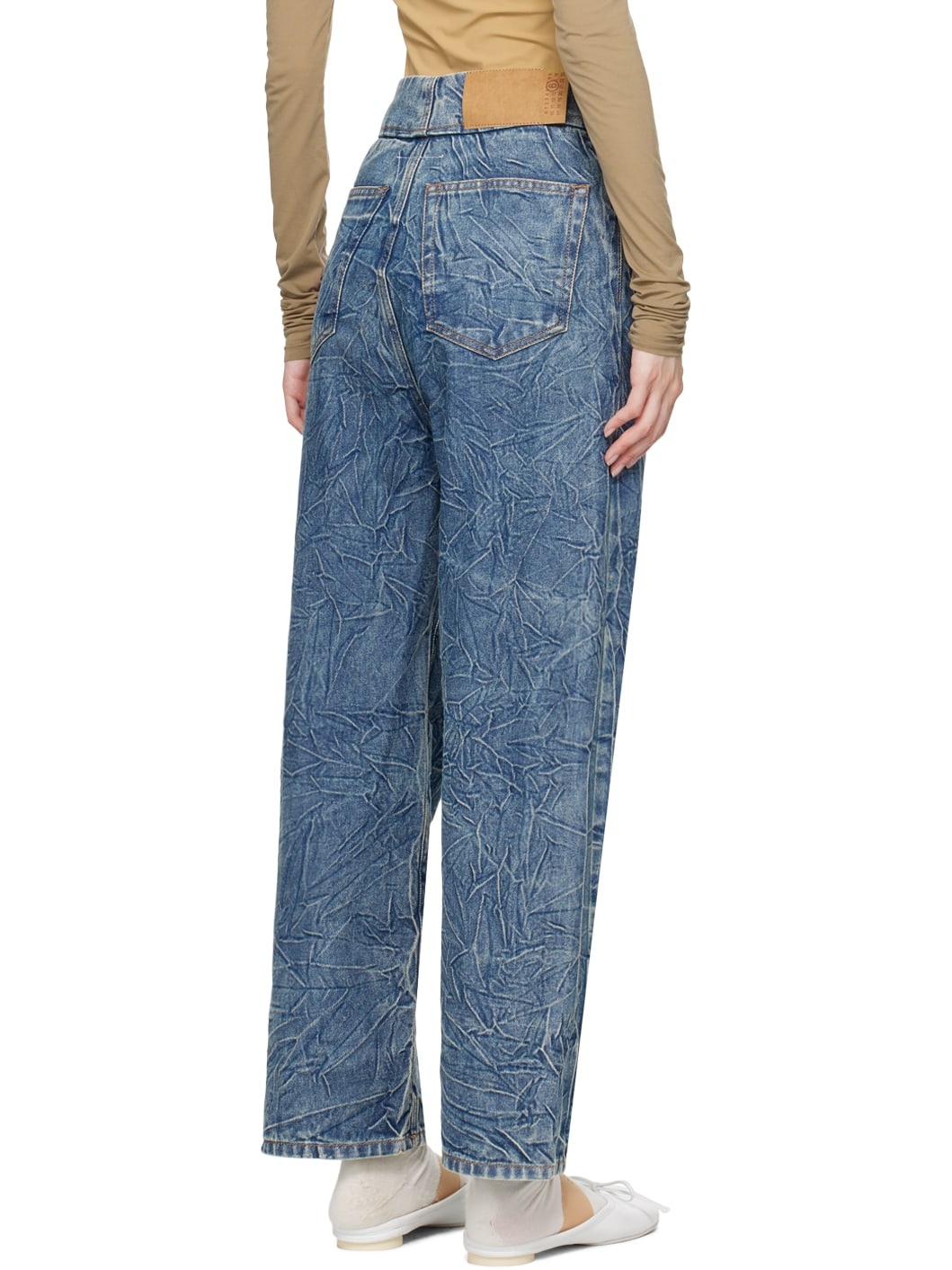 Blue Crinkled Jeans - 3