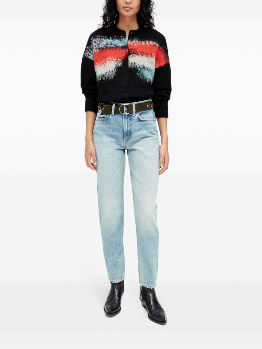 logo-patch tapered jeans - 2