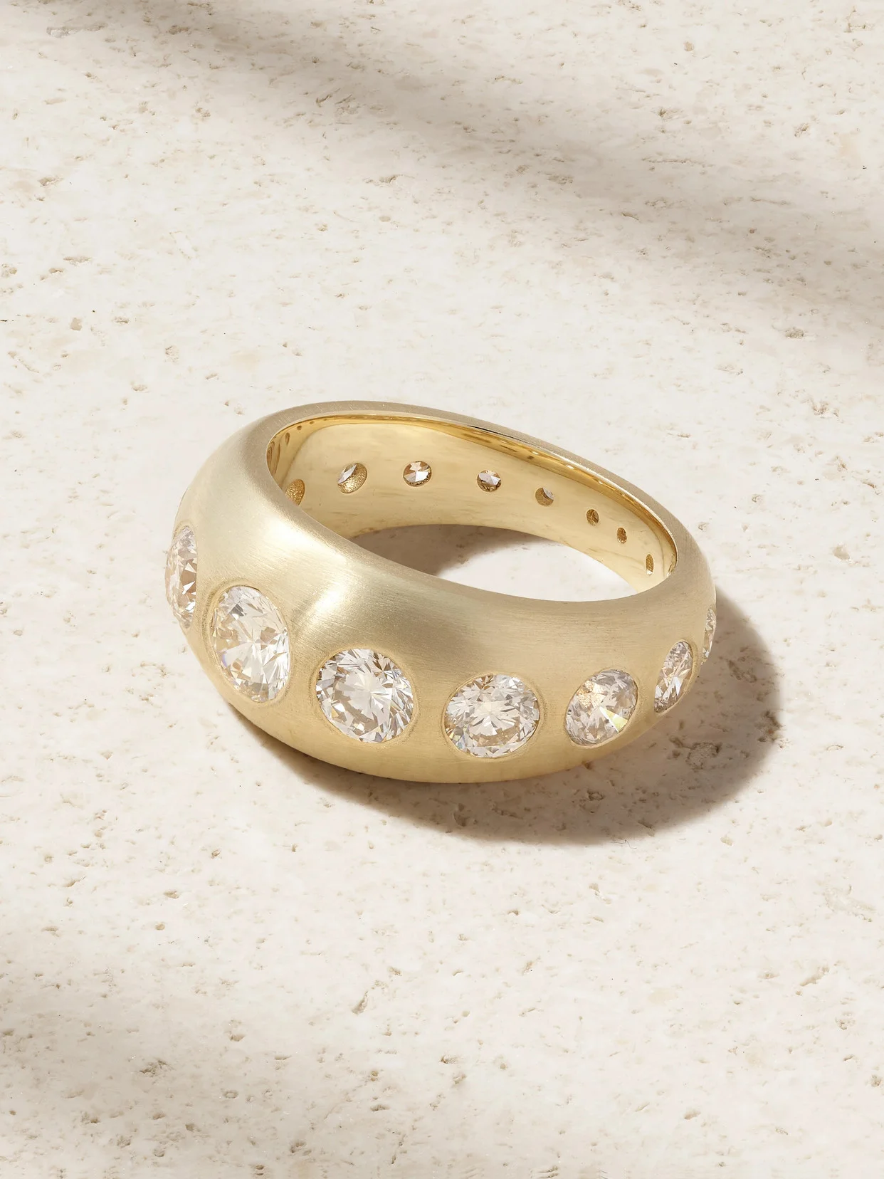 Dome 14-karat Gold Diamond Ring - 1