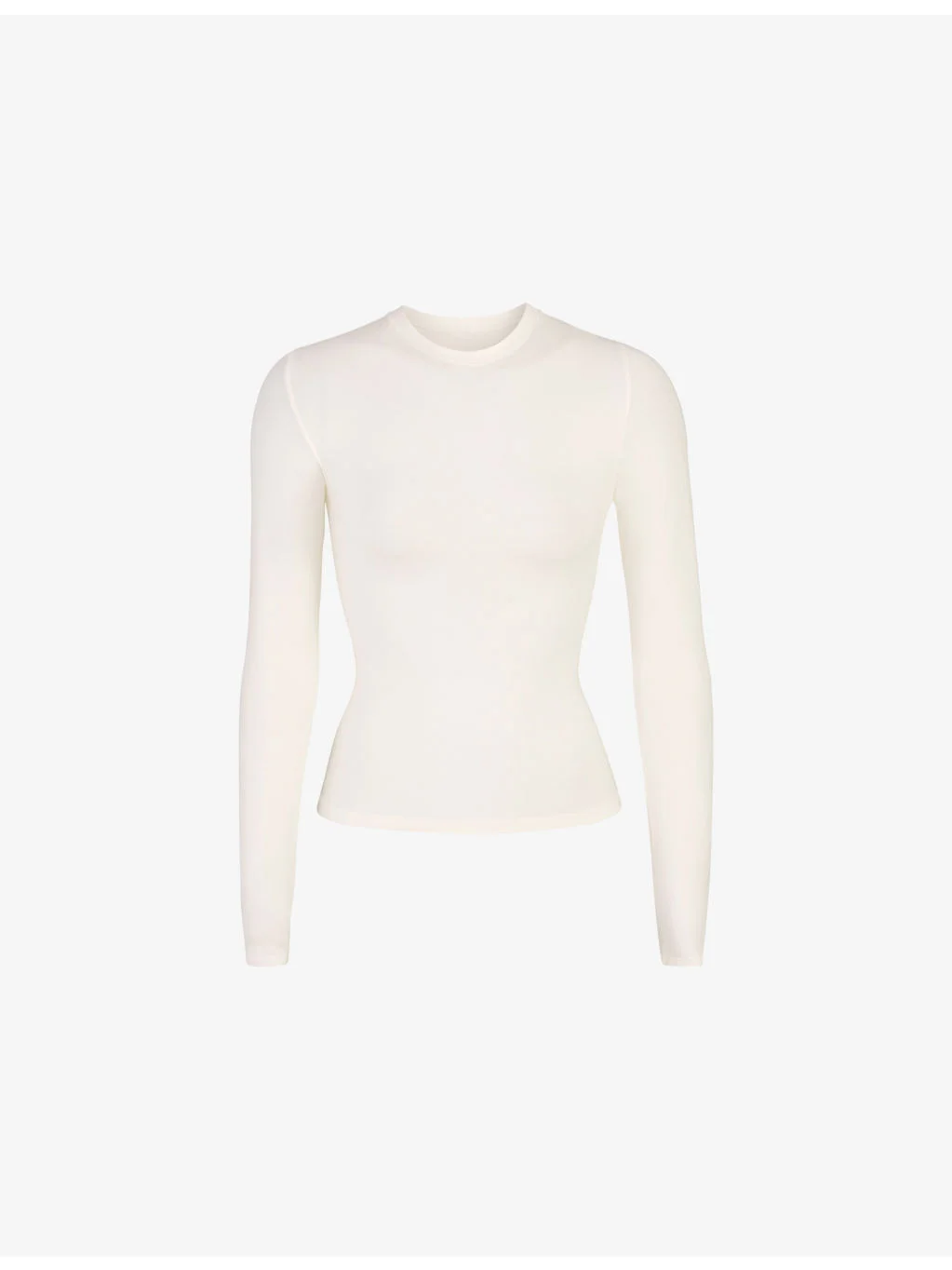 Round-neck fitted stretch-cotton T-shirt - 1