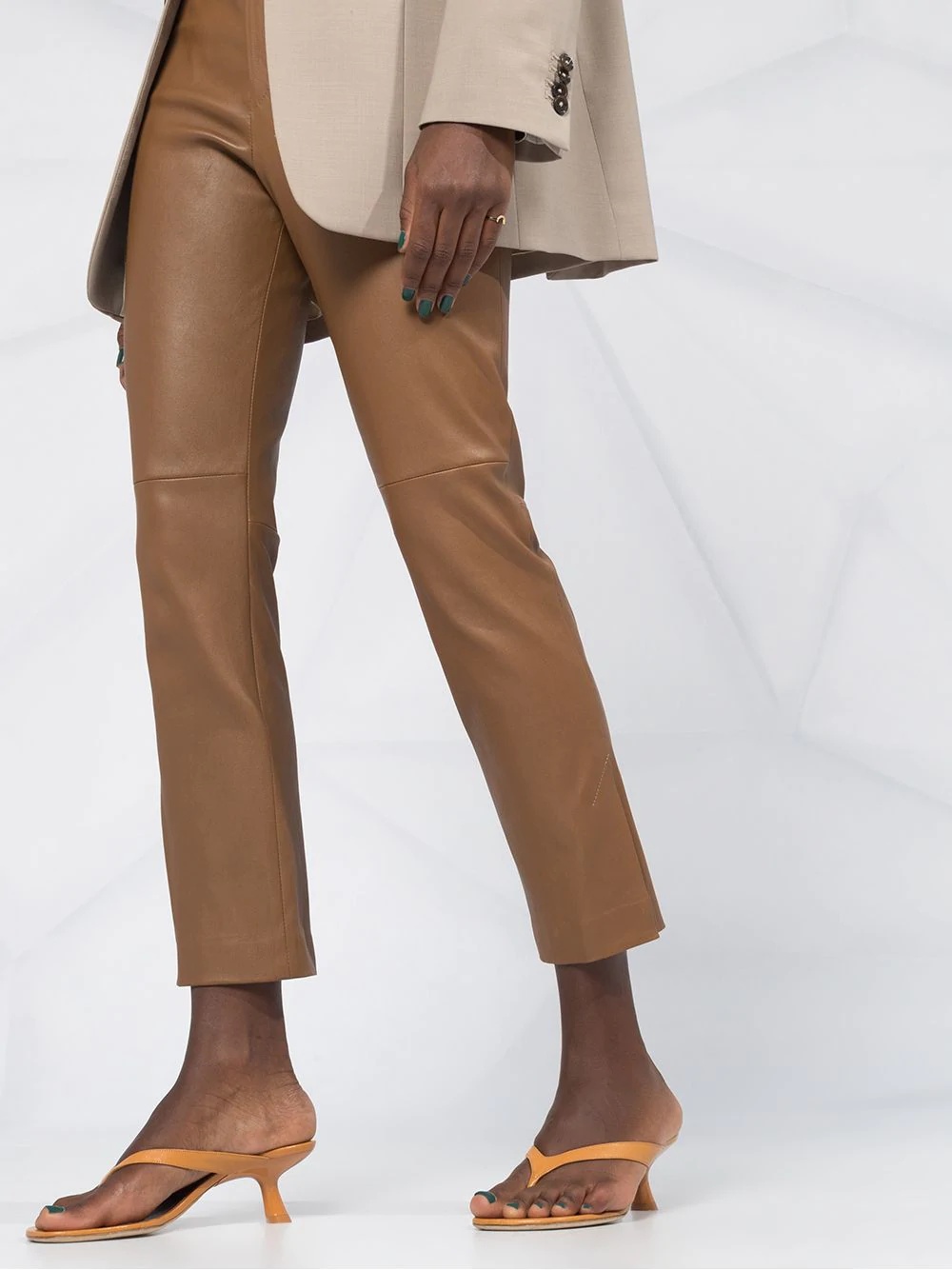 high-waisted slim-fit trousers - 3