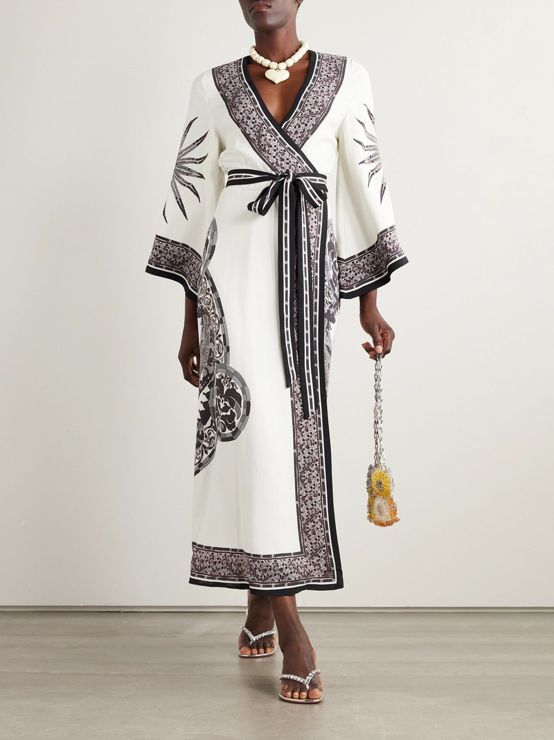 La DoubleJ Printed crepe midi wrap dress Multi outlook