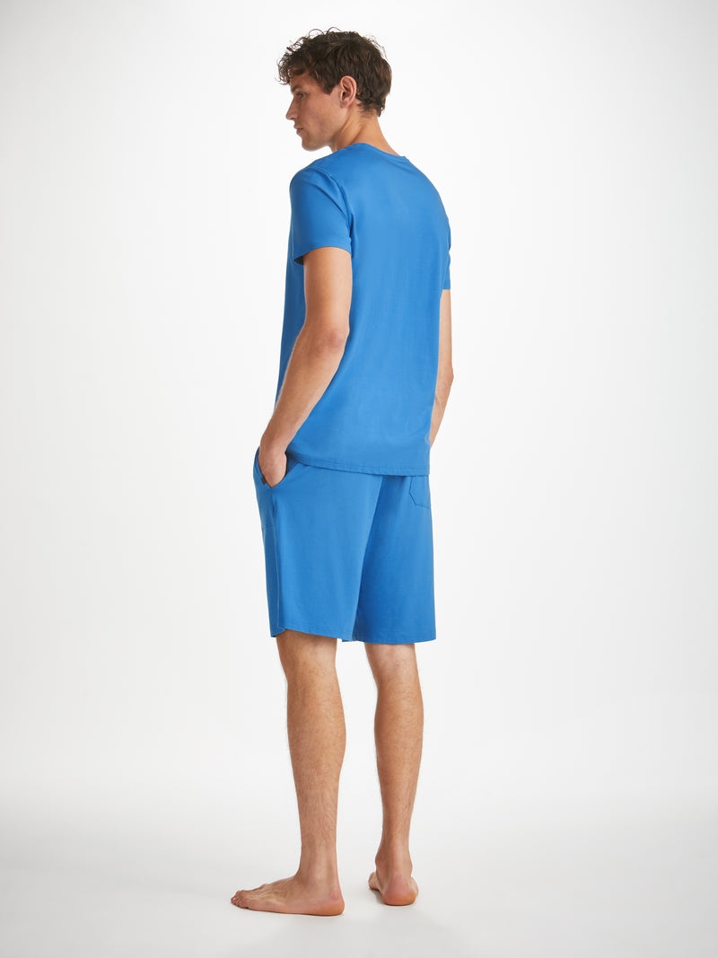 Men's Lounge Shorts Basel Micro Modal Stretch Azure Blue - 5