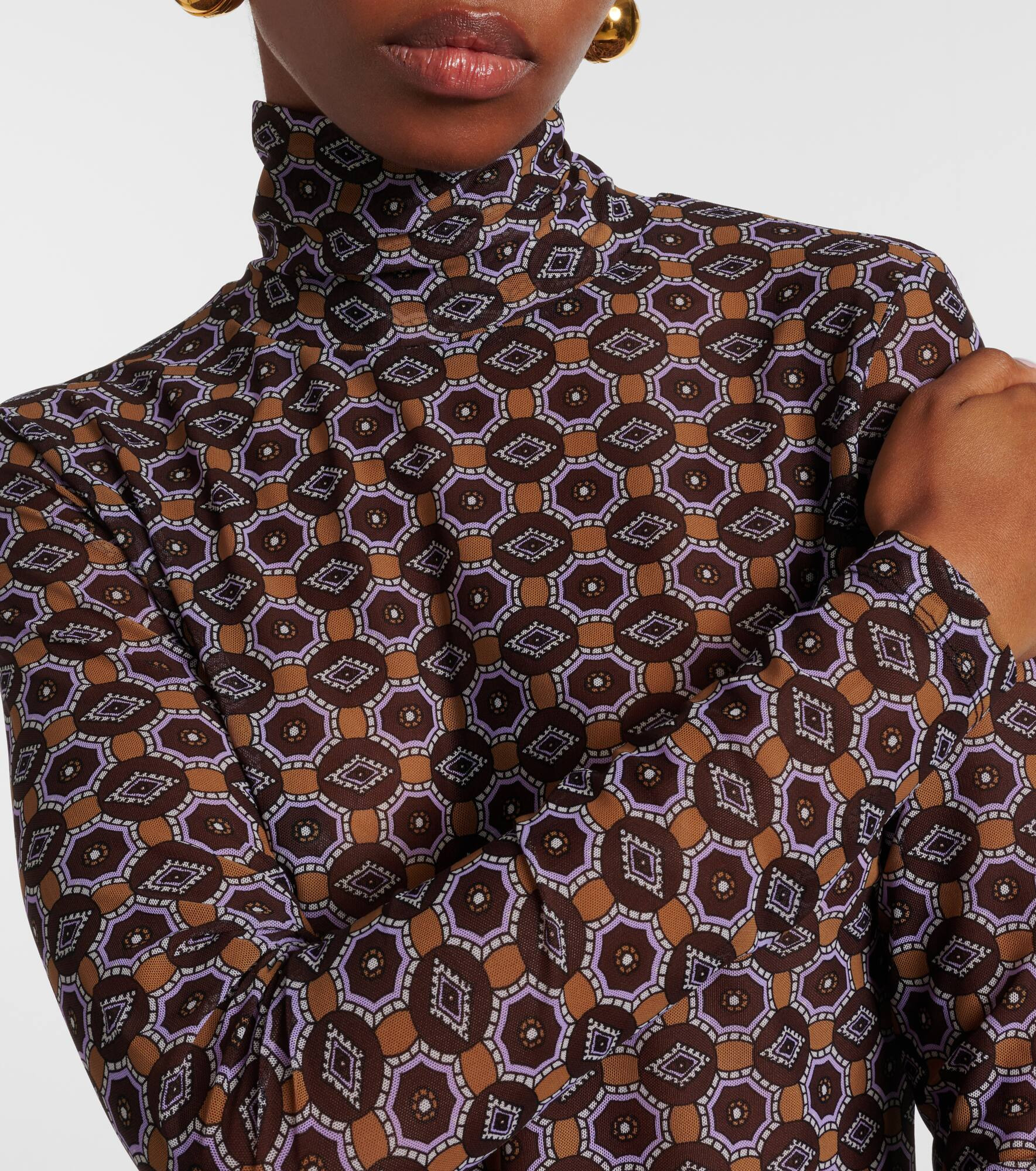 Printed turtleneck top - 4