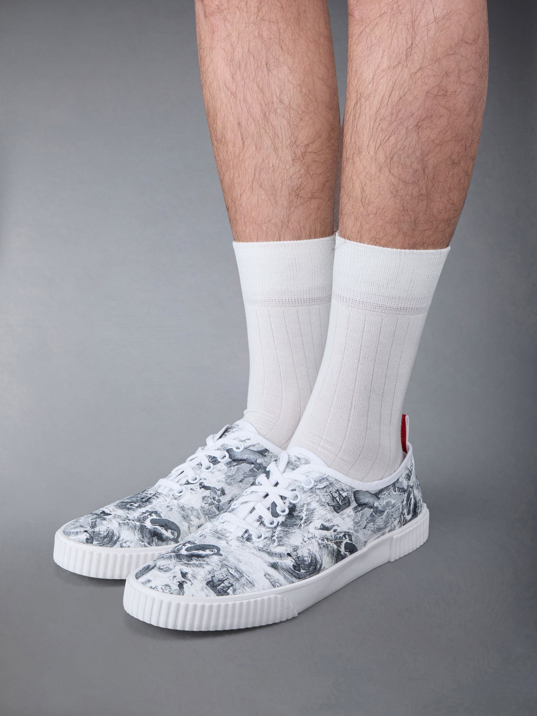 Nautical Toile Canvas Rubber Sole Heritage Trainer - 4
