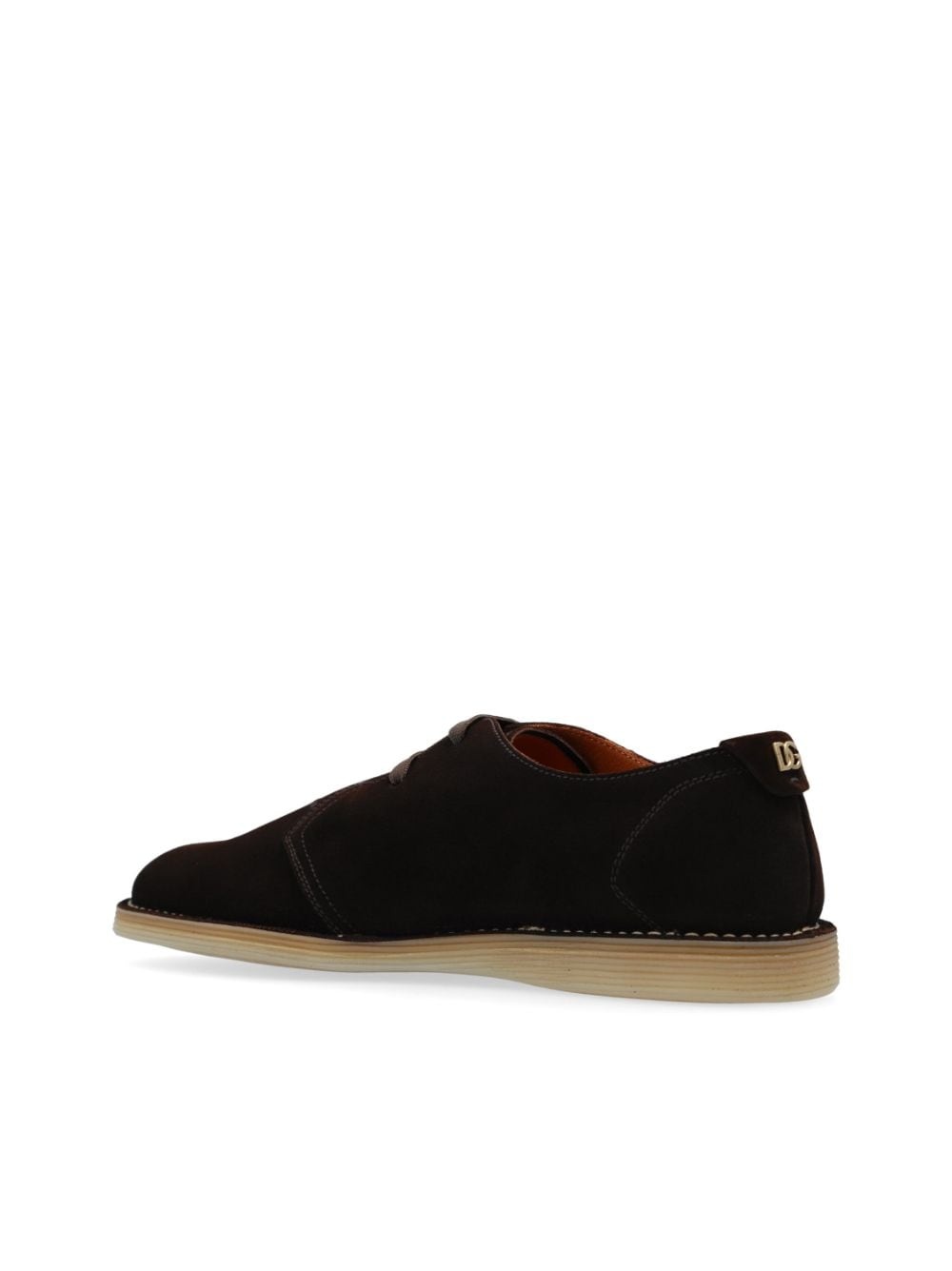 logo-tag suede derby shoes - 5