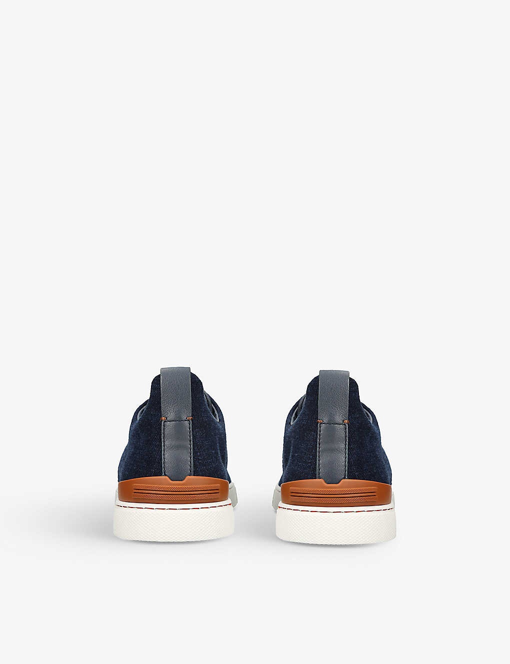 Triple Stitch contrast-sole denim low-top trainers - 4