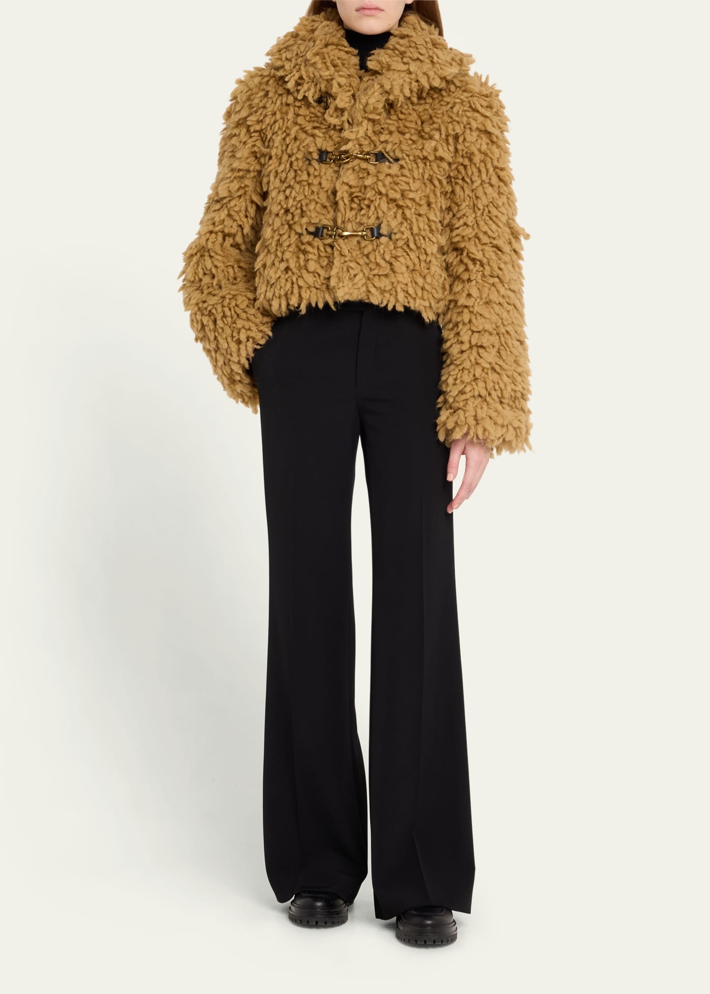 Short Shearling Fringe Jacket - 2