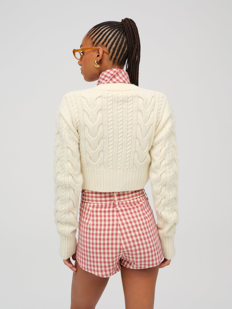 For Love & Lemons Camille Cable Knit Cardigan outlook