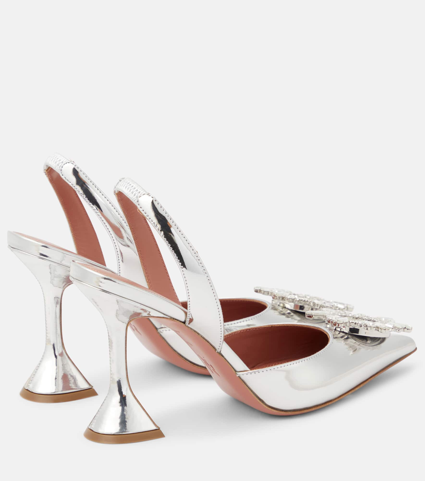 Begum mirrored leather slingback pumps - 3