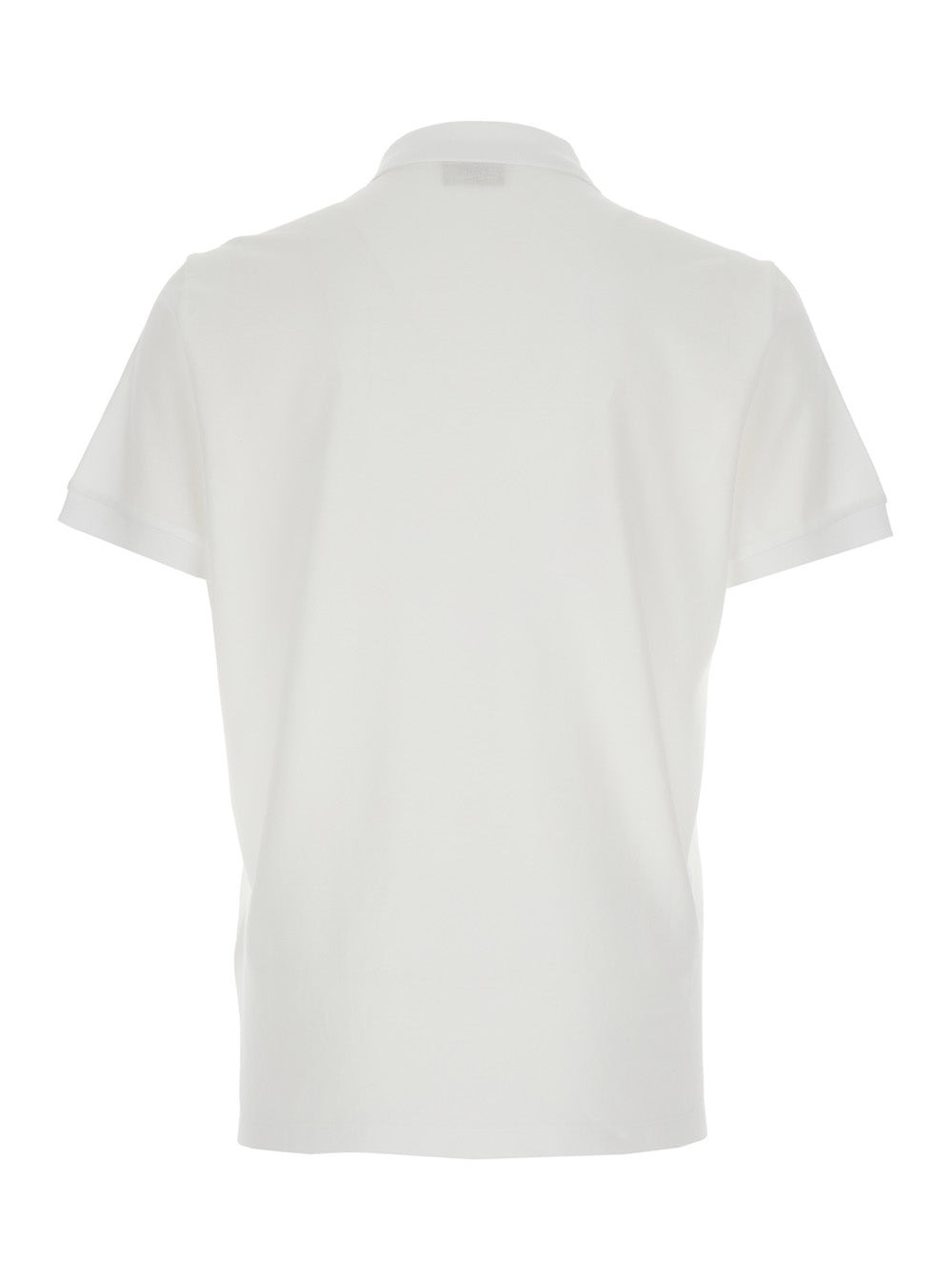 Fendi Men White Polo Shirt With Classic Collar And Metallic Ff Plaque On The Front In Cotton Woman - 2