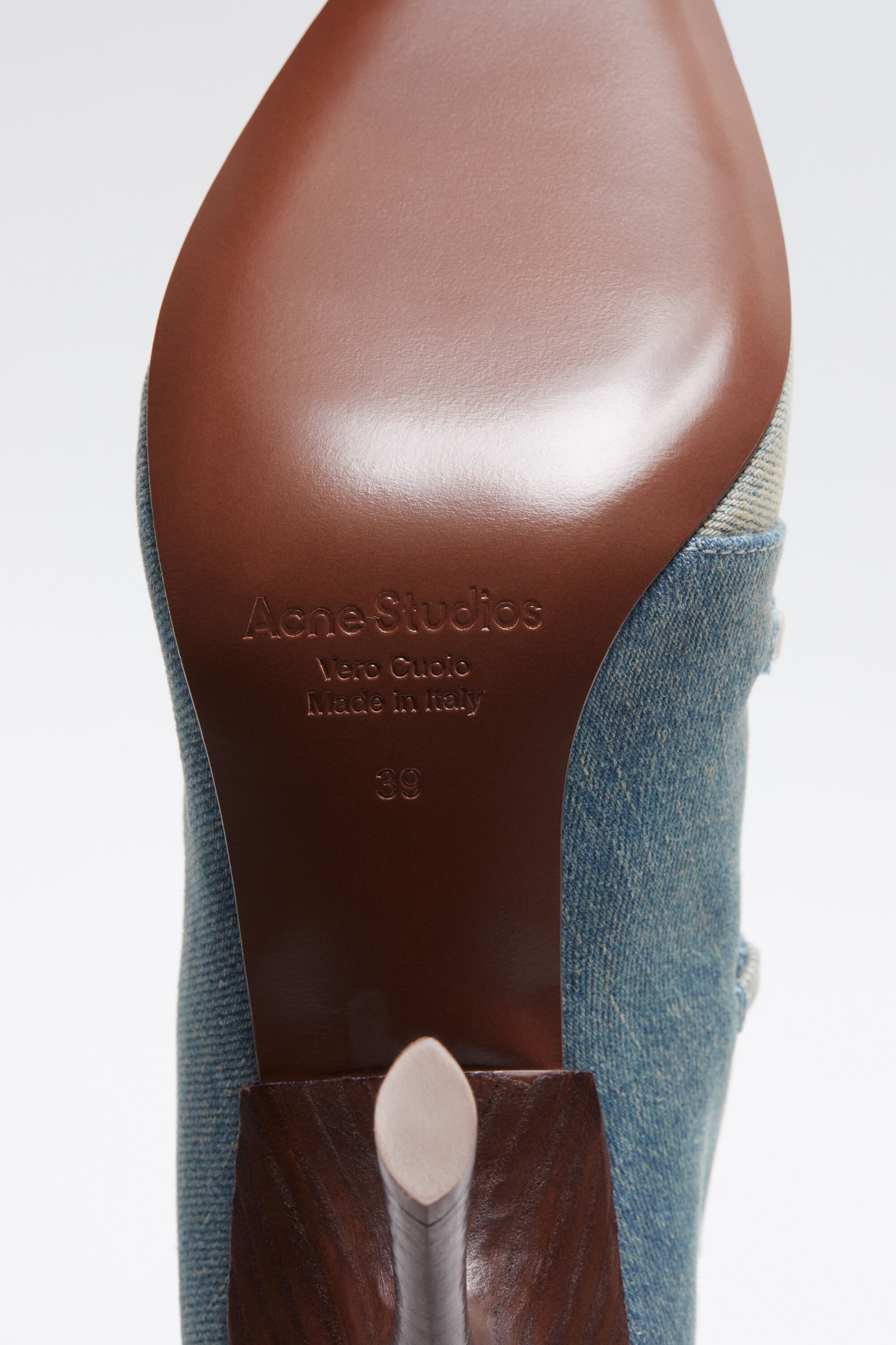 Lace-up heel boots - Dusty blue - 6