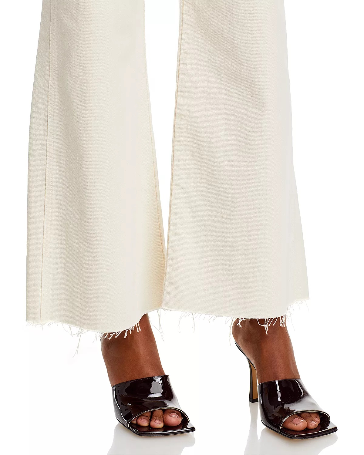 Taylor Cropped Wide Leg Jeans in Ecru - 6