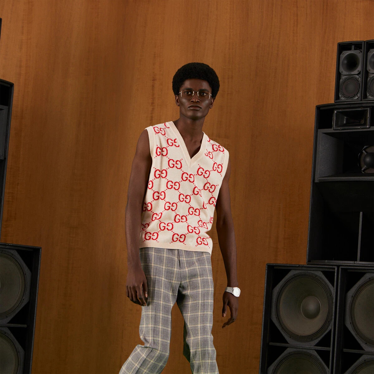 GG wool jacquard vest - 6