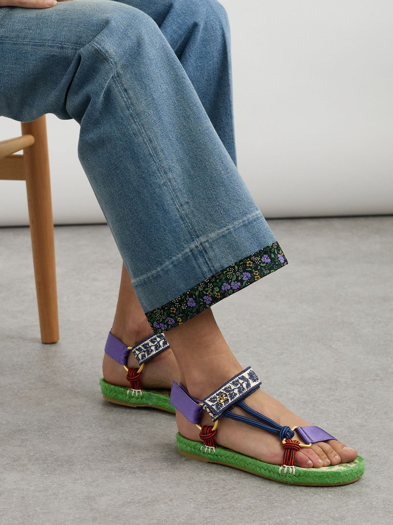 Valentino Grosgrain, cord and jacquard espadrille sandals Multi outlook