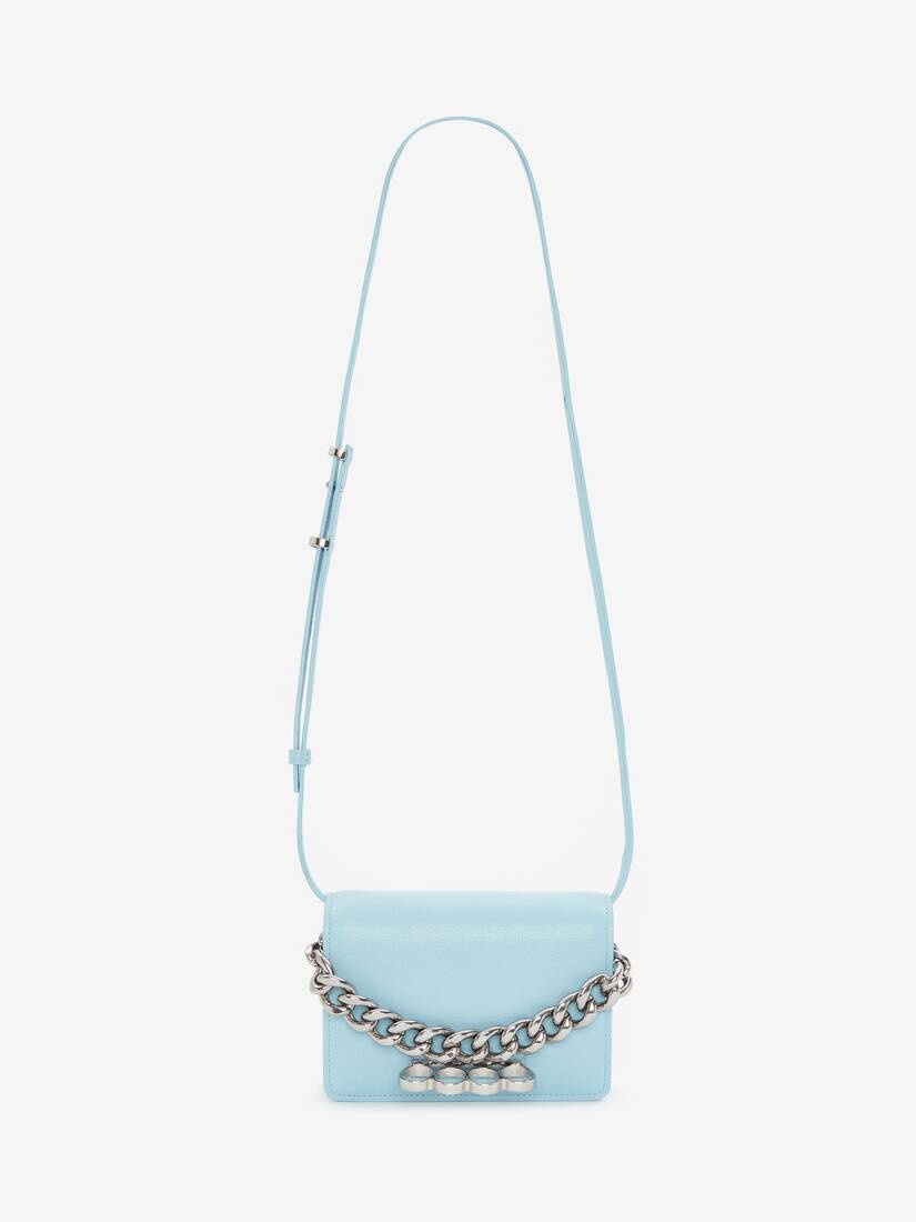 The Four Ring Mini With Chain in Pale Blue - 5