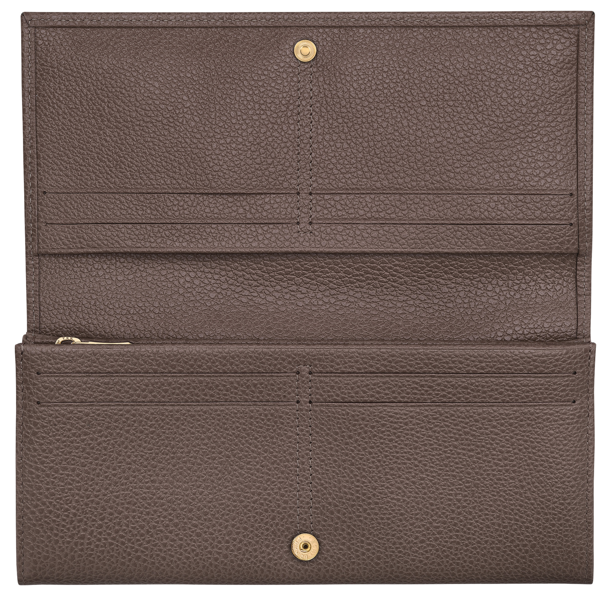 Le Foulonné Long continental wallet Taupe - Leather - 3
