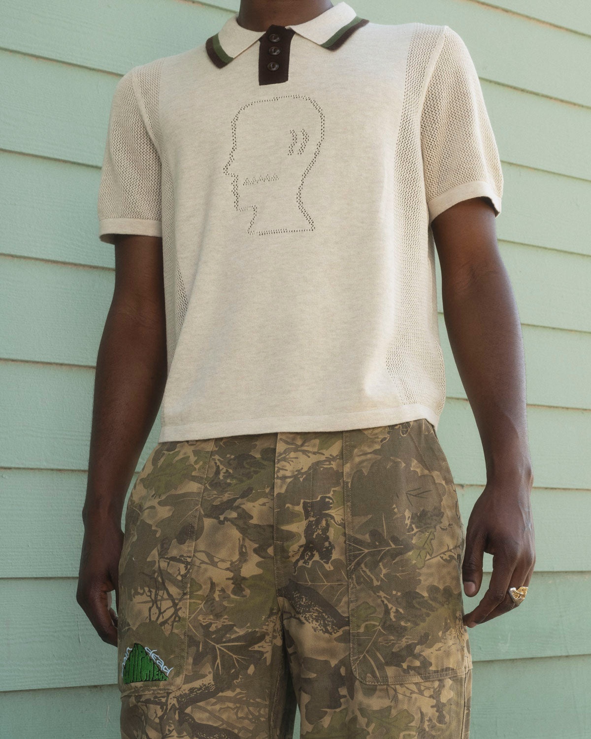 Logo Head Pointelle Polo - Natural - 4