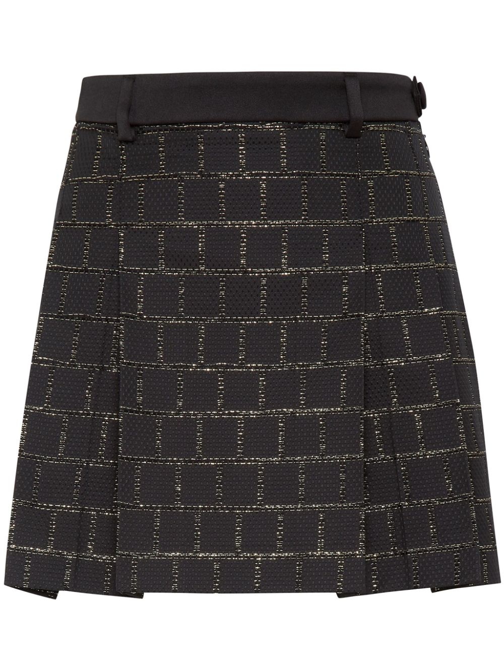 Sartorial pleated jacquard miniskirt - 1