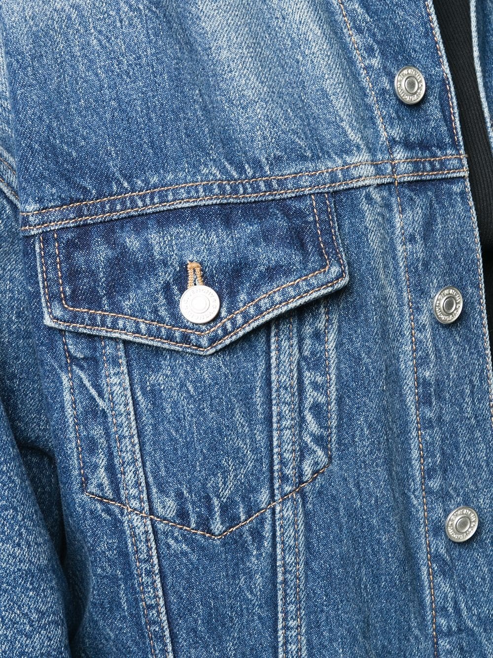 oversized buttoned denim jacket - 5