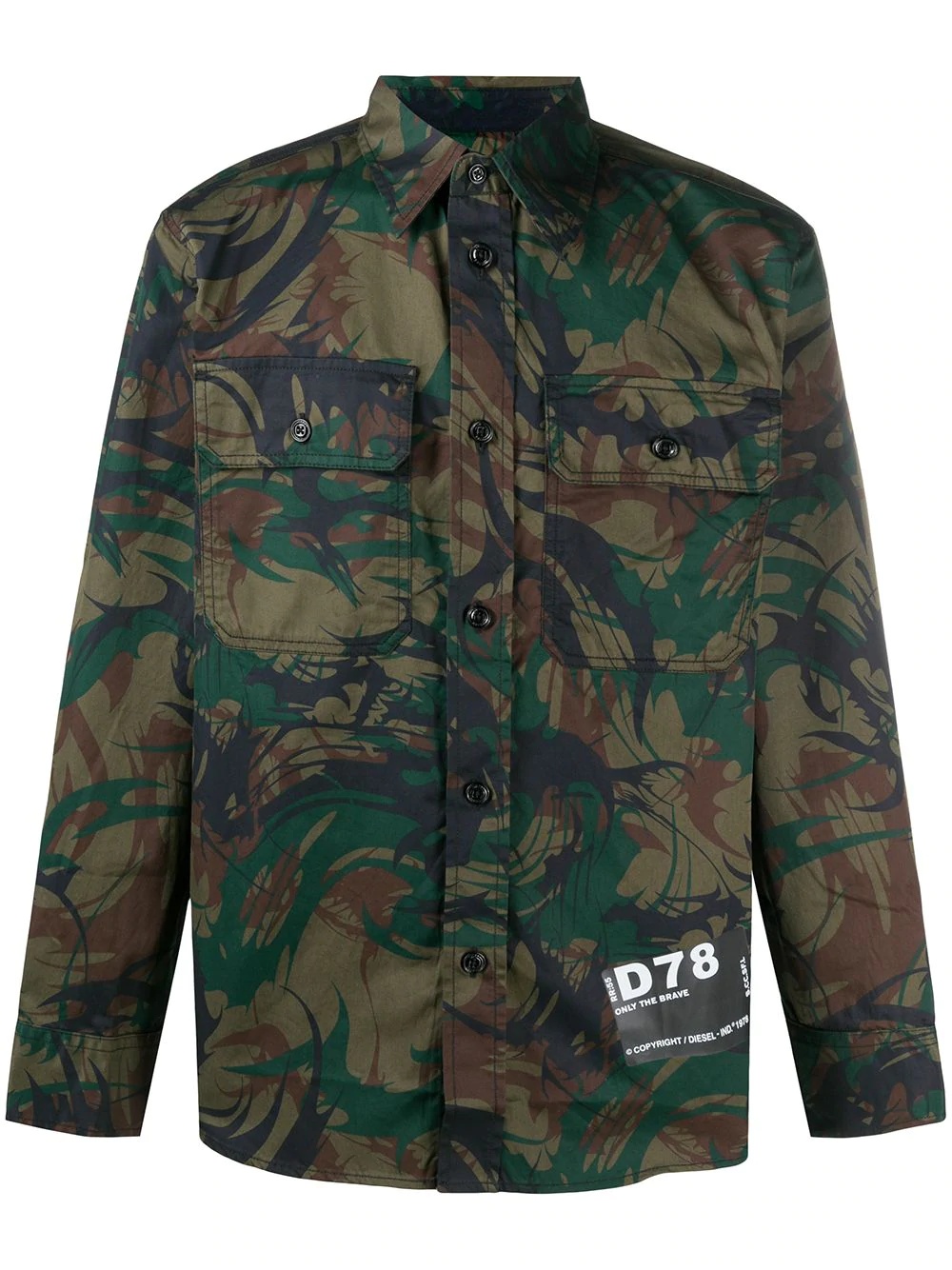 camouflage button-up shirt - 1