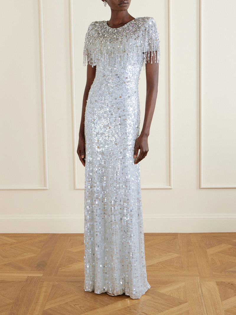 JENNY PACKHAM Eugene Crystal-embellished Sequined Chiffon Gown outlook