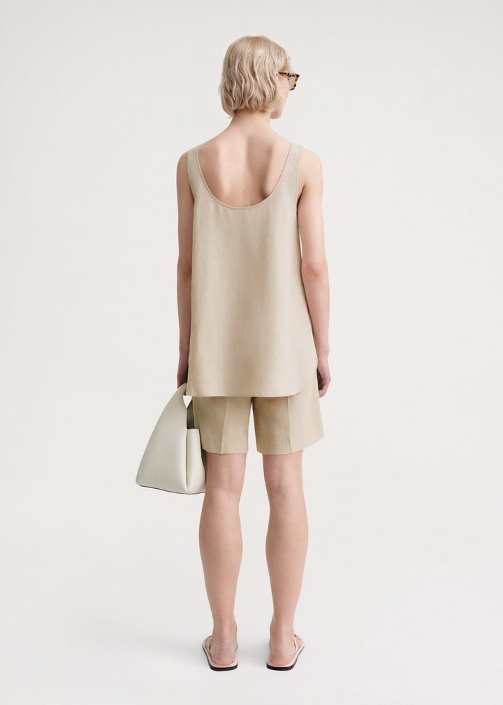 Lyocell linen tank overcast beige - 4