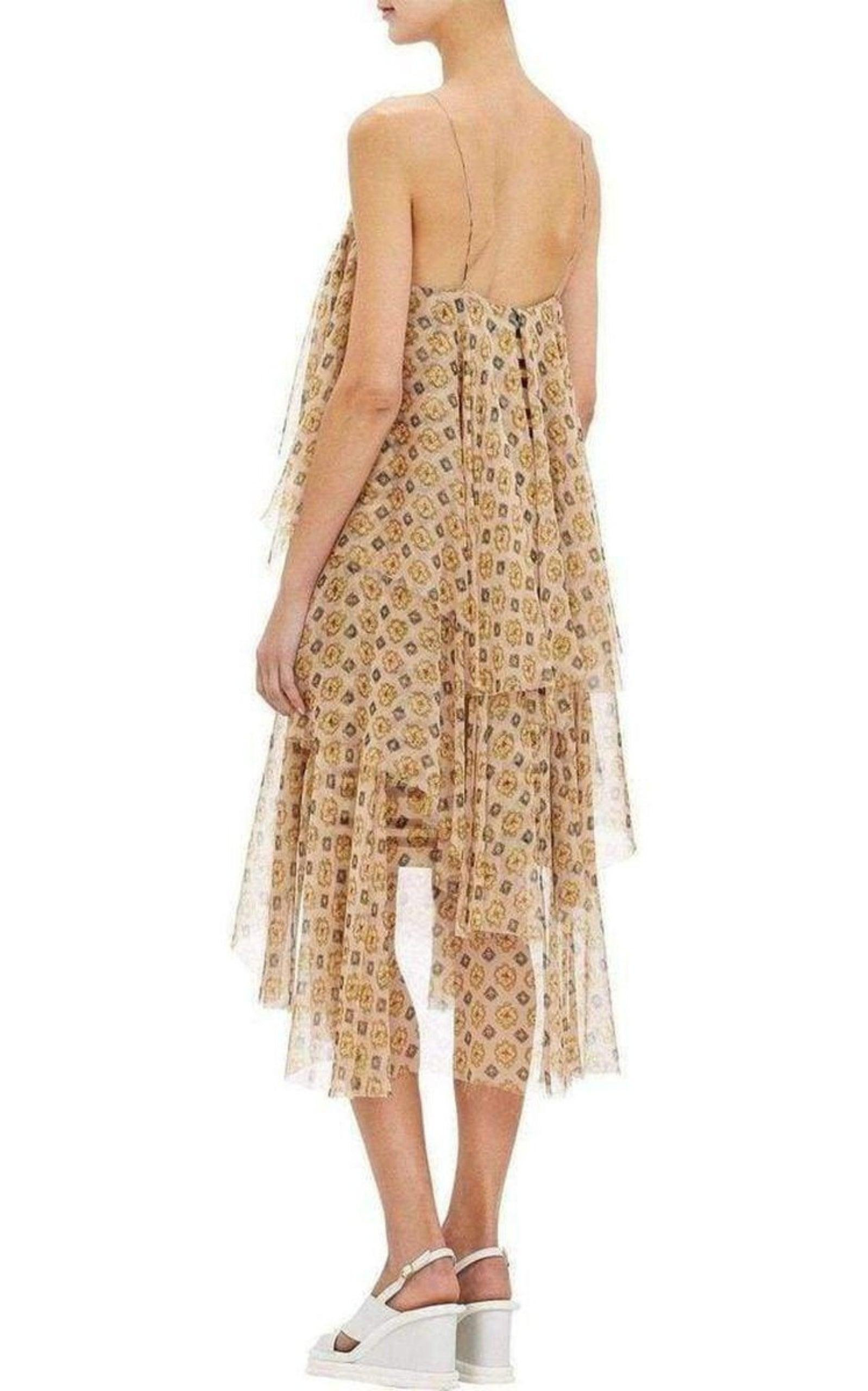 Tiered Chiffon Slip Silk Dress - 5