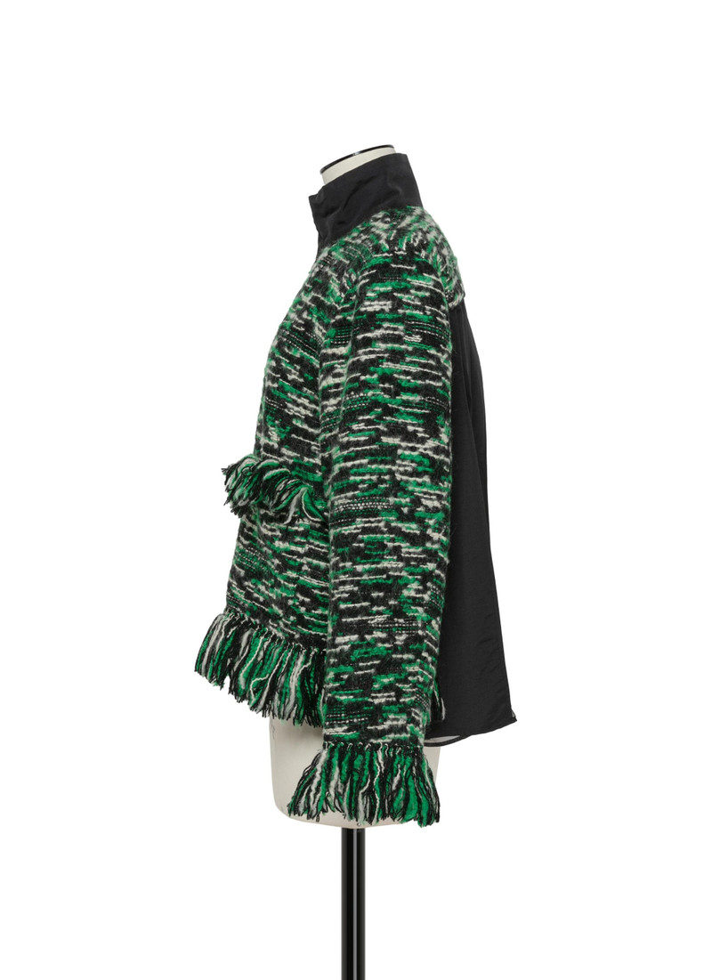 sacai Tweed x Grosgrain Blouson outlook