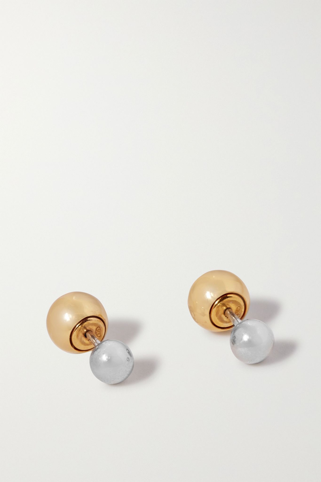 Gold and silver-tone earrings - 1