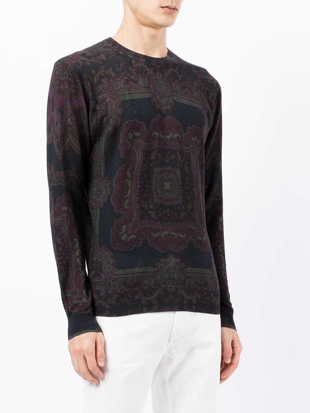 paisley-print knitted jumper - 3