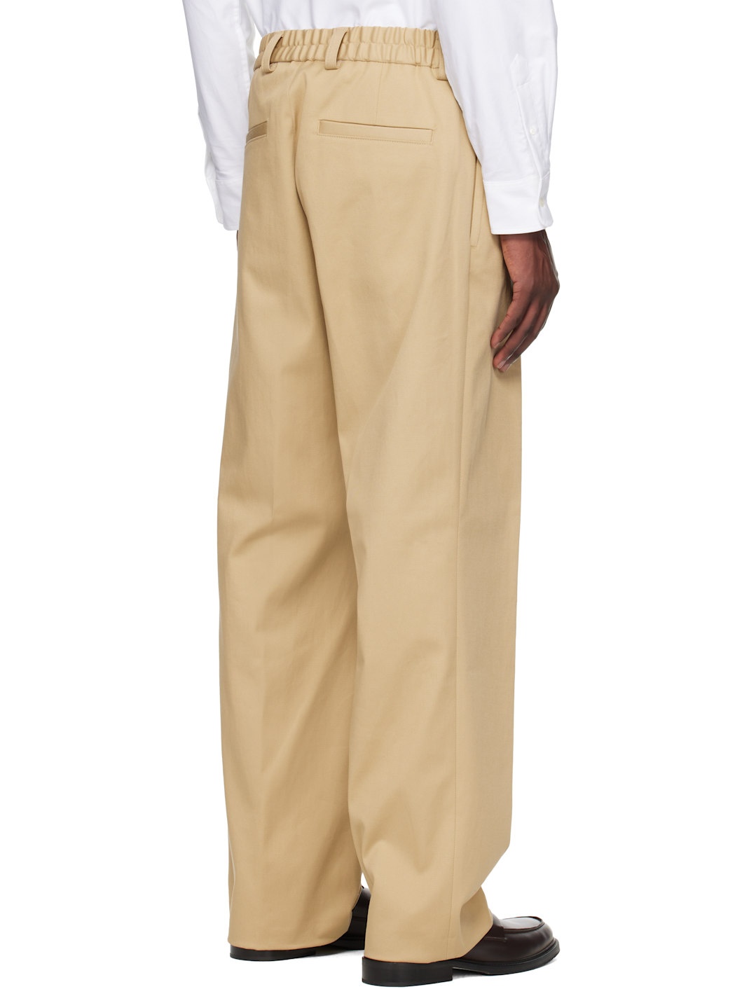 Beige BECKHAM Edition Stretch Cotton Trousers - 3