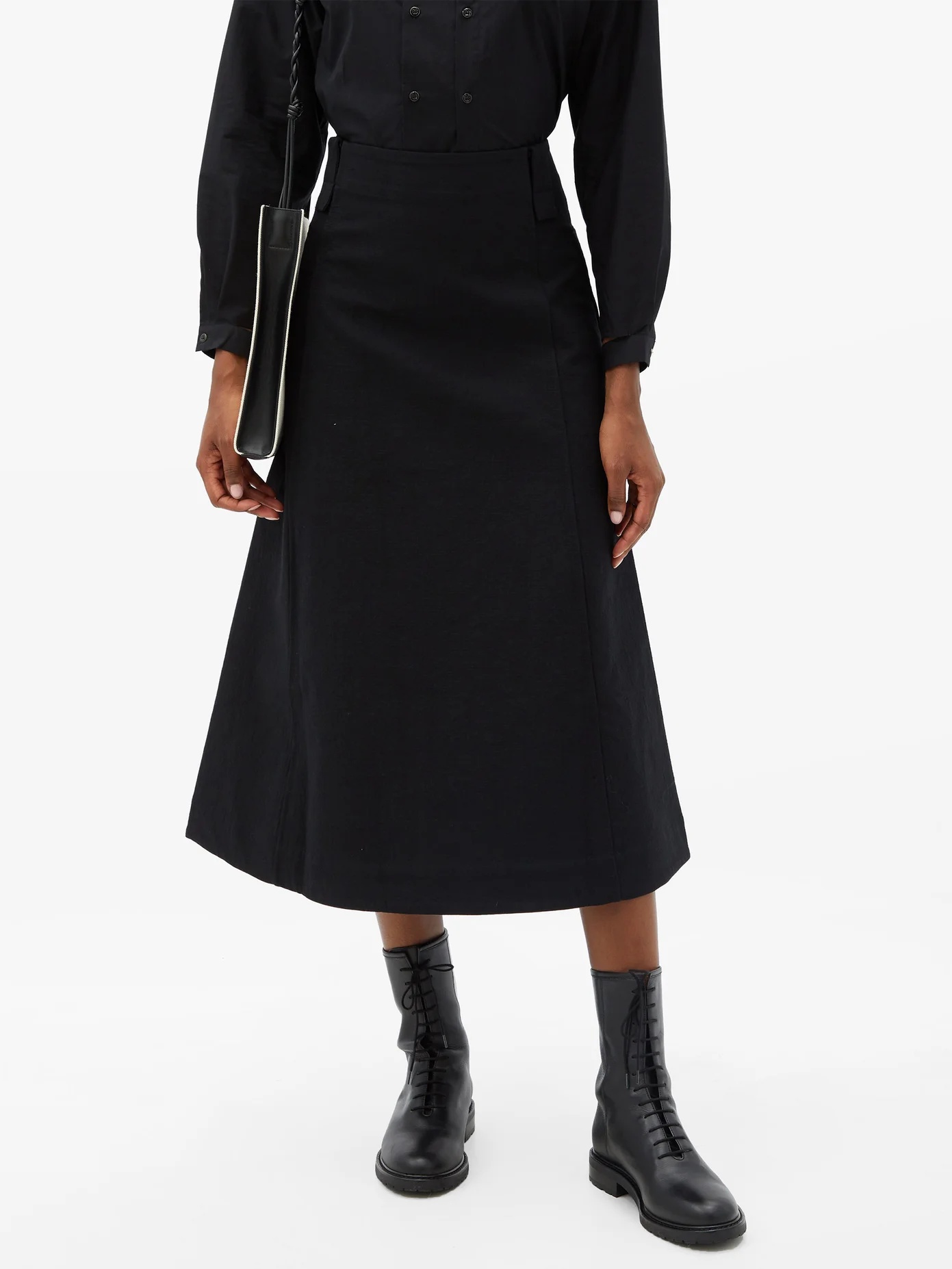 The Conductor cotton-canvas midi skirt - 6